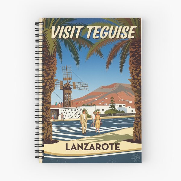 Item preview, Vintage Teguise Lanzarote Spain Travel Poster designed and sold by ArtworkNorth.