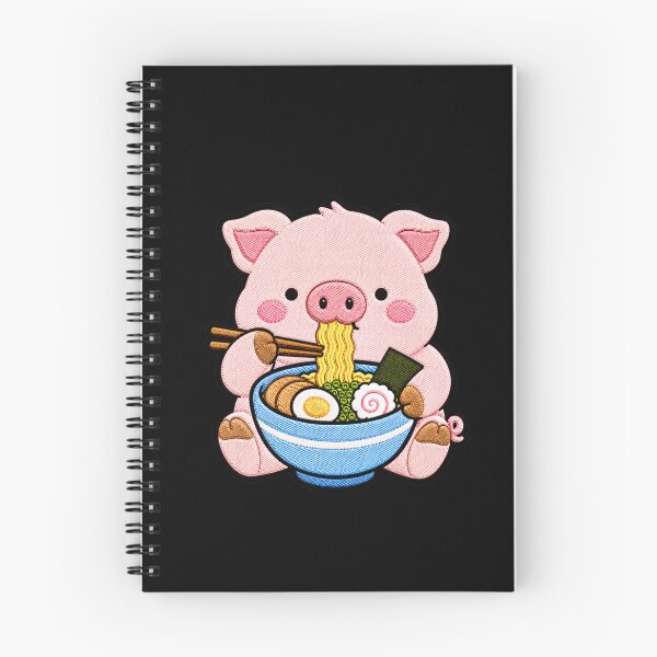 Item preview, Piglet Ramen Embroidery Patch | Cute Kawaii Piglet Noodle Lover designed and sold by ColorSplash123.