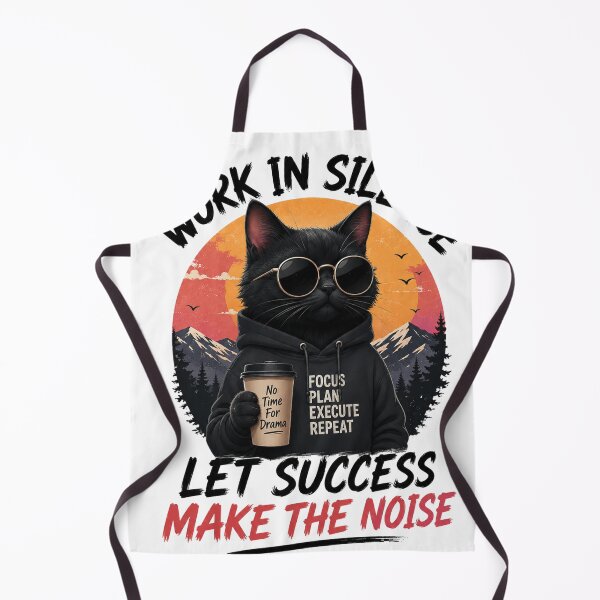 Item preview, Work In Silence Let Success Make The Noise Cat Shirt – Motivational Black Cat Hoodie Aesthetic Design designed and sold by Graphic Therapist.