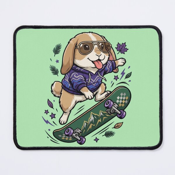 Item preview, Skater Rabbit – Cool Bunny on Board designed and sold by Dogandesighn.