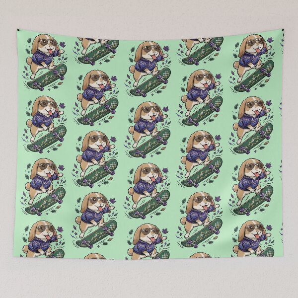 Item preview, Skater Rabbit – Cool Bunny on Board designed and sold by Dogandesighn.