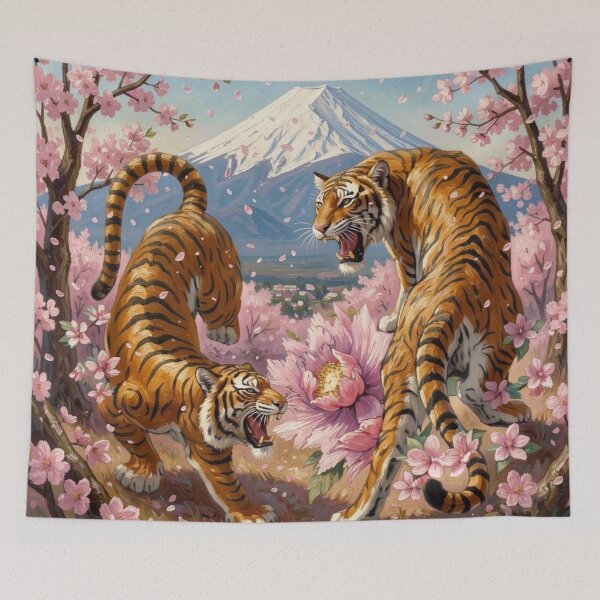 Item preview, Japanese Tiger Painting designed and sold by Kirrindy Designs.