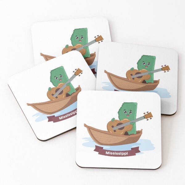 Item preview, Mississippi State Map Character with Guitar designed and sold by Travel.Art.