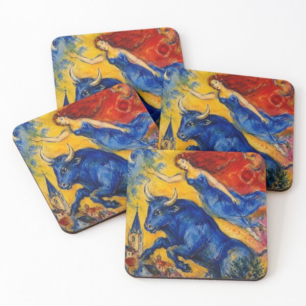 Item preview, Dream Rider of the Blue Bull – Surreal Expressionist Art designed and sold by Peanutspixel.