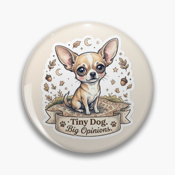 Artikelvorschau, Kleiner Hund, große Meinung – Niedliches Aufkleberdesign für Chihuahua-Liebhaber entworfen und verkauft von Safe Haven Pets.