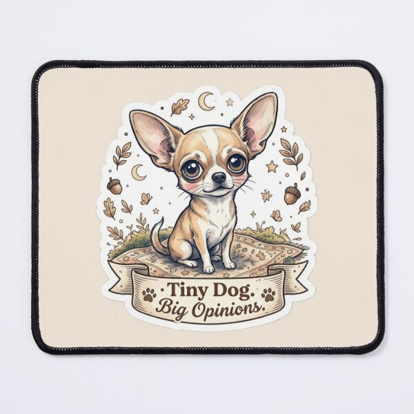 Item preview, Tiny Dog Big Opinions – Cute Chihuahua Lover Sticker Design designed and sold by Safe Haven Pets.