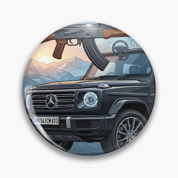 Item preview, Mercedes G-Class & AK-47: The Mechanical Fusion Badge designed and sold by MottotoTech.