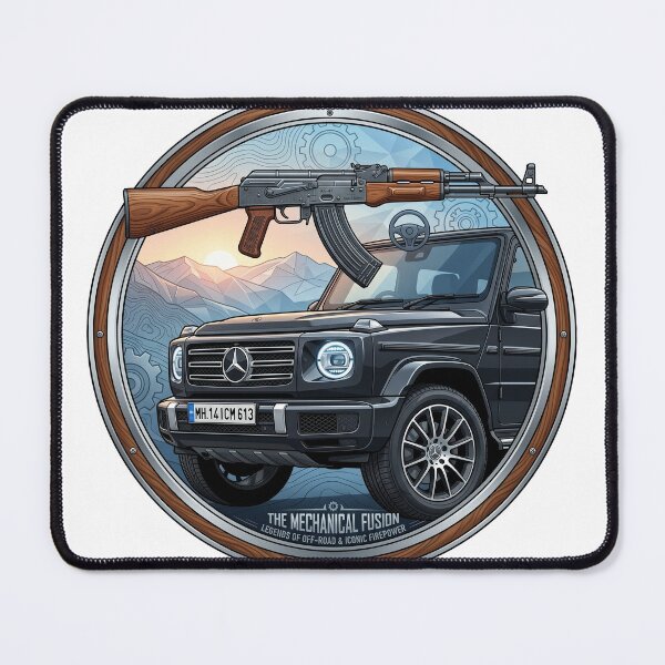 Item preview, Mercedes G-Class & AK-47: The Mechanical Fusion Badge designed and sold by MottotoTech.