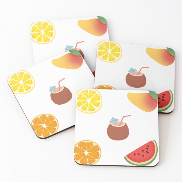 Item preview, Cute Tropical Fruit Sticker Pack Summer Coconut Cocktail Aesthetic Sticker designed and sold by Art IN Pack.