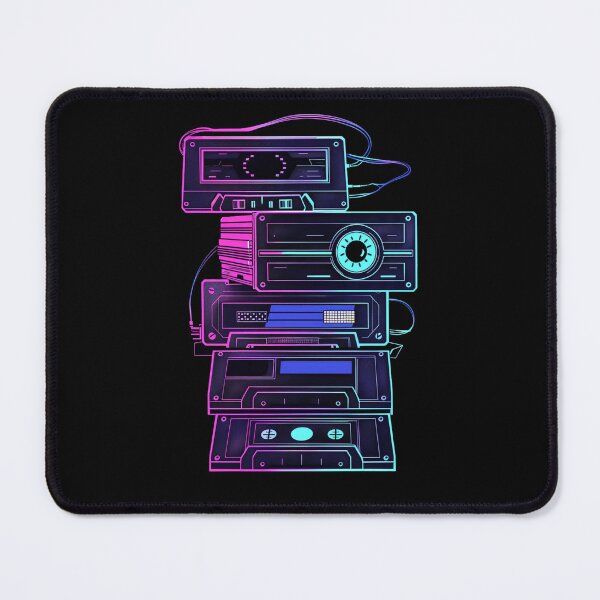 Item preview, Retro Synthwave Cassette Audio Stack - 80s 90s Neon Hi-Fi designed and sold by FizjoHed.
