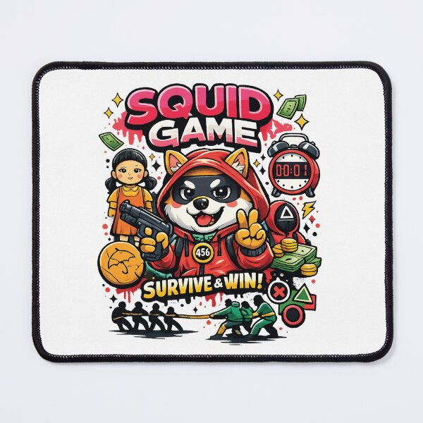 Item preview, Squid Game Dog Cartoon | Cute Gamer Streetwear Design | Viral Aesthetic Graphic Tee | Survive & Win Art designed and sold by Graphic Therapist.