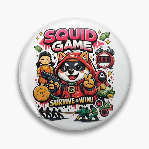Item preview, Squid Game Dog Cartoon | Cute Gamer Streetwear Design | Viral Aesthetic Graphic Tee | Survive & Win Art designed and sold by Graphic Therapist.