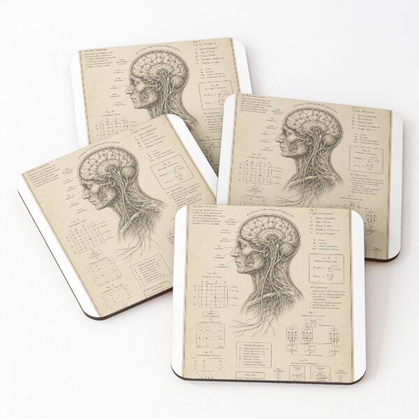 Item preview, Transformer Attention Mechanism Vintage Anatomy Art Poster AI Print designed and sold by Pinghaksh.