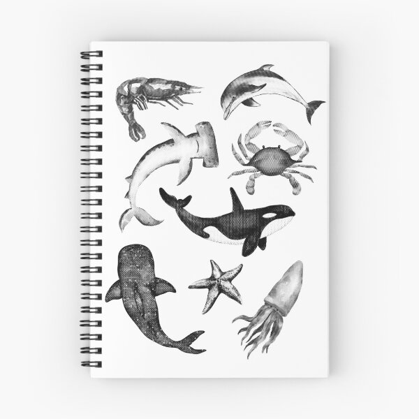 Item preview, Monochrome Aquatic Animal Species Retro Graphic designed and sold by swiftsparq.