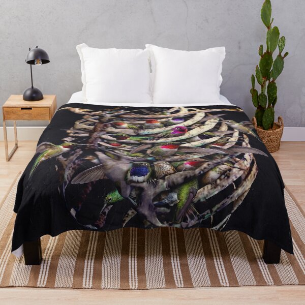Item preview, The Aviary Within: A surrealist fine art composition featuring a human ribcage filled with vibrant hummingbirds, exploring themes of life, nature, and anatomy. designed and sold by seamless.