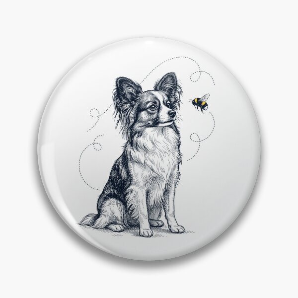 Item preview, Papillon Bumble Bee Honeybee Dog Lover designed and sold by Kimberley King Art  King Art.