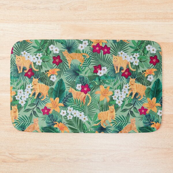Item preview, Tropical Orange Cats Sage Green  designed and sold by Lidra Zehcnas.