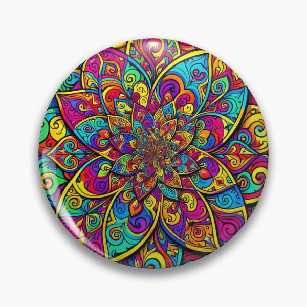 Item preview, Vibrant Pop Art mandala inspired by Andy Warhol in a modern abstract neon style designed and sold by FotoworldEdel.