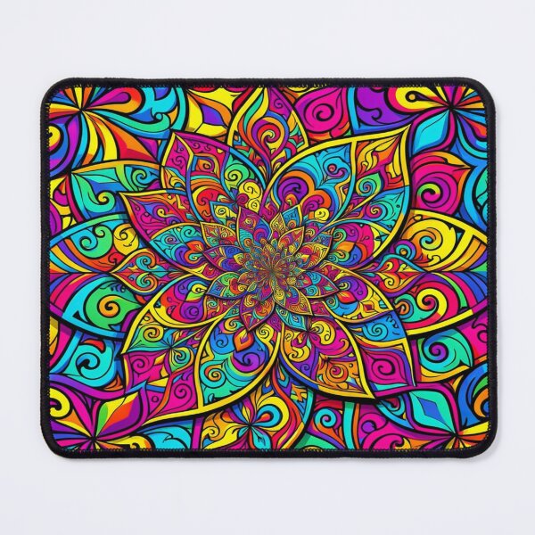 Item preview, Vibrant Pop Art mandala inspired by Andy Warhol in a modern abstract neon style designed and sold by FotoworldEdel.