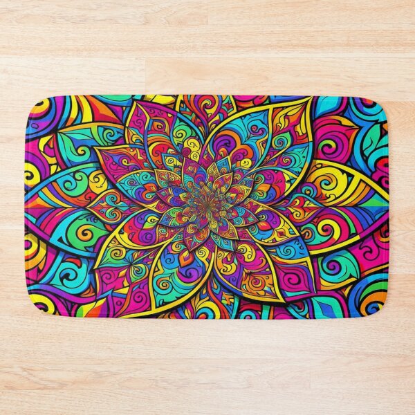 Item preview, Vibrant Pop Art mandala inspired by Andy Warhol in a modern abstract neon style designed and sold by FotoworldEdel.