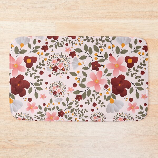 Item preview, Vintage Burgundy and Pink Ditsy Floral Pattern - Cozy Folk Bouquet designed and sold by abdallatigle.