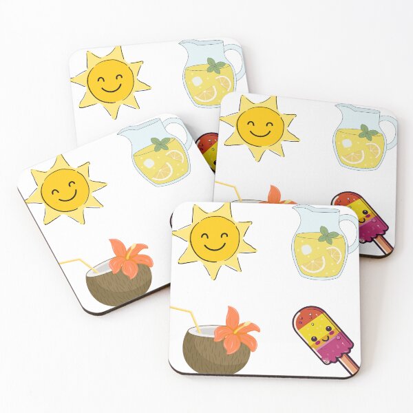 Item preview, Cute Kawaii Summer Vibes Sticker Pack Lemonade Tropical Coconut Sticker designed and sold by Art IN Pack.