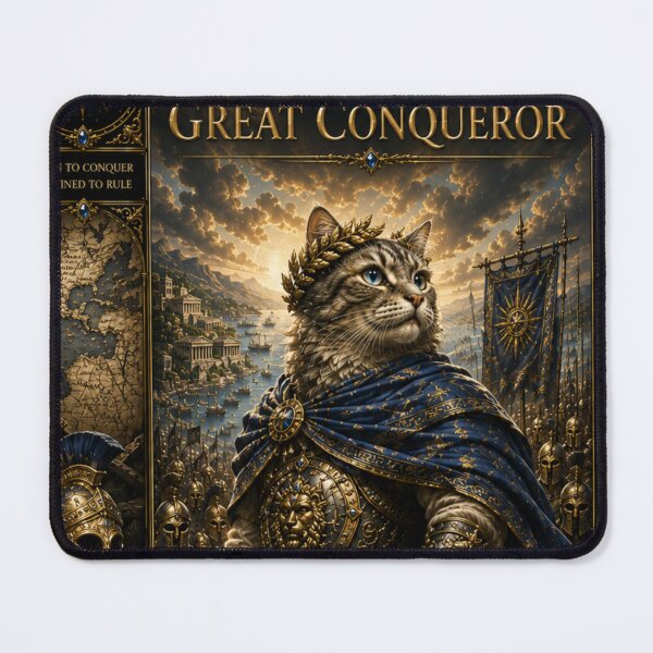 Item preview, The Great Conqueror Royal Cat Dreamscape Art designed and sold by Mindworx21.