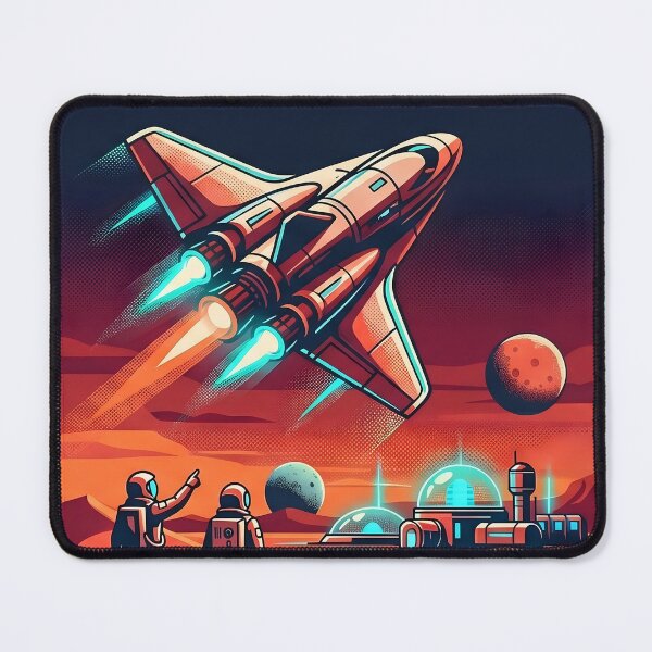 Item preview, Mars Expedition EST 2030 Vintage Retro Poster Red Planet Space Art Print designed and sold by Void and Neon.