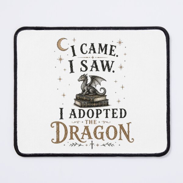 Item preview, I Came I Saw I Adopted The Dragon – Fantasy Dragon Book Lover Vintage Design designed and sold by Moonwoven Studio.