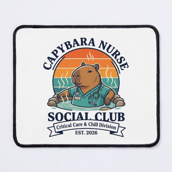 Item preview, Capybara Nurse Social Club Shirt Funny Nursing Gift Critical Care Nurse Tee Cute Capybara Medical Humor Classic T-Shirt designed and sold by podlook.