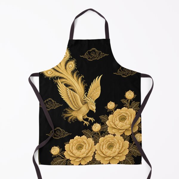 Item preview, Golden Phoenix Descending to Peonies | Korean Minhwa Inspired Wall Art designed and sold by K-Tradition.
