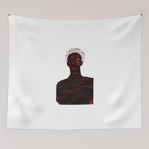 Item preview, Neon Crimson Void Grid - Geometric Silhouette Entity    designed and sold by Mrdonut-ARt.