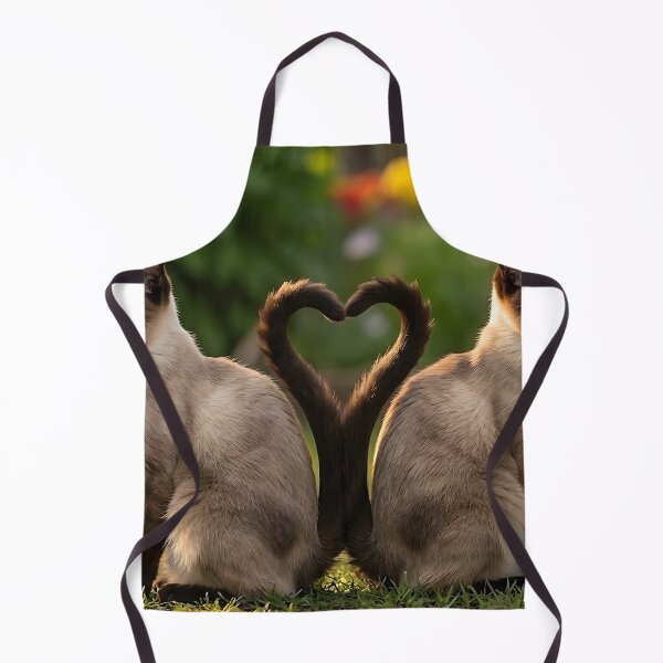 Item preview, Siamese Cats in Love - Heart Shaped Tails designed and sold by ToxicInkArt.