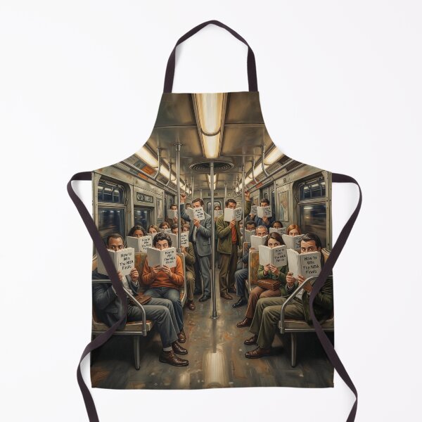 Item preview, NYC Subway Commuters Reading NBA Finals Book designed and sold by Home Decor Art.