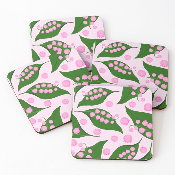 Item preview, Elegant Pink Lily of the Valley and Green Leaves designed and sold by ratihms.art.