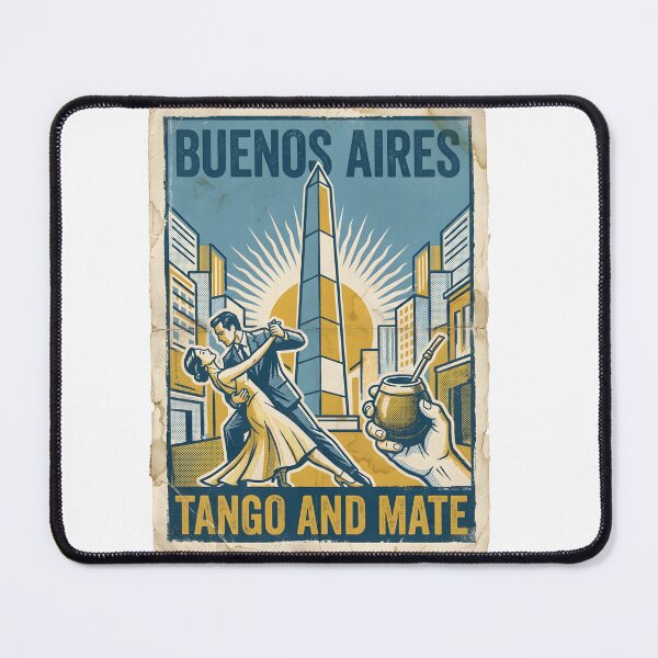 Item preview, Vintage Buenos Aires Tango Mate Travel Poster Art designed and sold by EKHOAISTORE.
