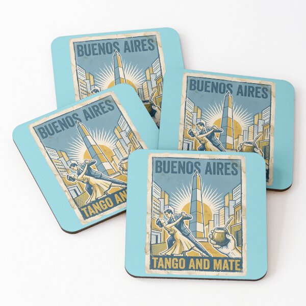 Item preview, Vintage Buenos Aires Tango Mate Travel Poster Art designed and sold by EKHOAISTORE.