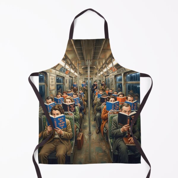 Item preview, NYC Subway Commuters Reading NBA Finals Book designed and sold by Home Decor Art.