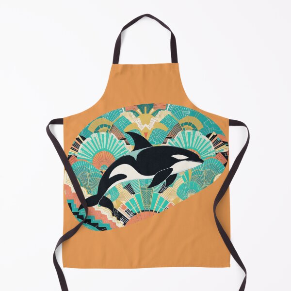 Item preview, Retro Art Deco Orca – Geometric Mosaic Ocean Dream designed and sold by FIREDesignsPOD.