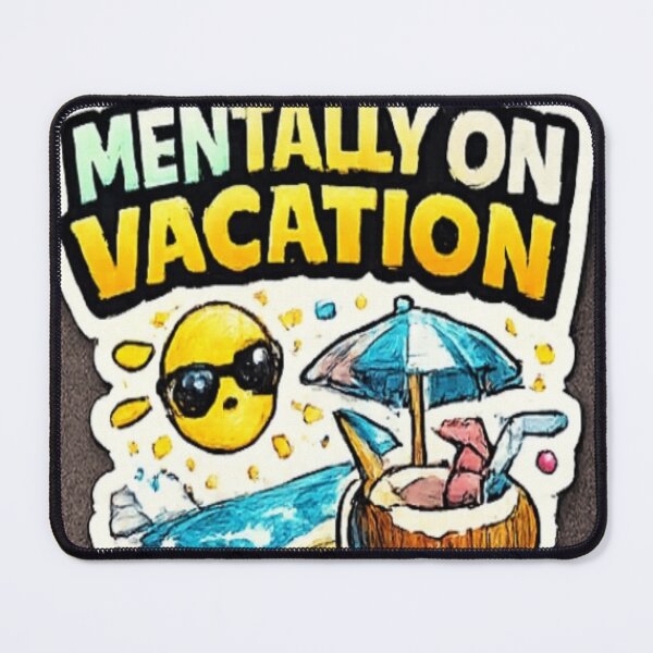 Item preview, Mentally On Vacation Funny Travel Sticker designed and sold by Genzfirevibes.