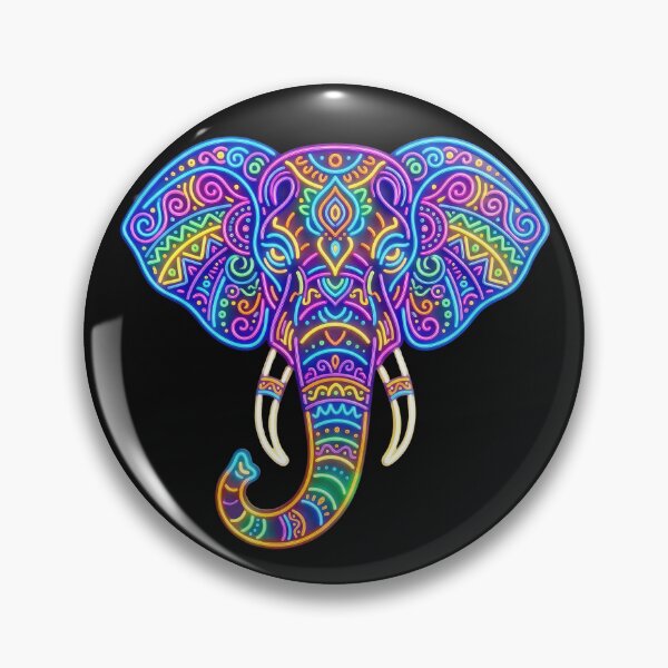 Item preview, Neon Elephant Art – Colorful Tribal Elephant Design for Animal Lovers designed and sold by PlumArtDesign.