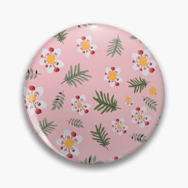 Item preview, Cute Strawberry Blossom and Fern Pattern - Pastel Pink Folk Floral designed and sold by abdallatigle.