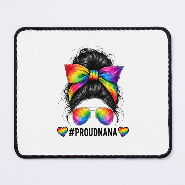 Item preview, Proud Nana Messy Bun Rainbow Pride Grandmother designed and sold by FormalDehyena.