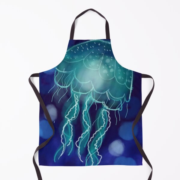 Item preview, Glowing Jellyfish –Magical Deep Blue Sea Fantasy Ocean Wall Art designed and sold by Shukasya-Arts.