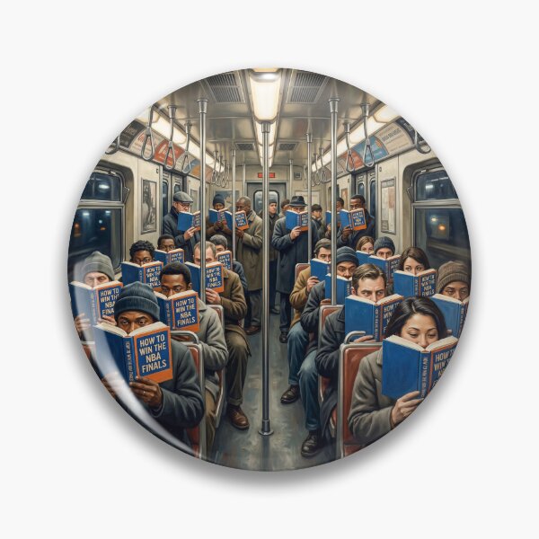 Item preview, NYC Subway Commuters Reading NBA Finals Book designed and sold by Home Decor Art.