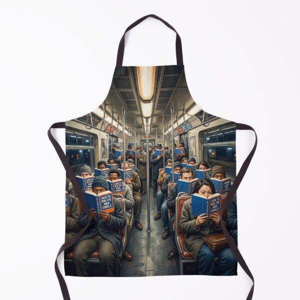 Item preview, NYC Subway Commuters Reading NBA Finals Book designed and sold by Home Decor Art.