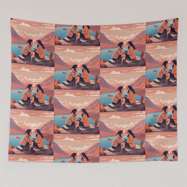 Item preview, Cozy Couple Love Illustration Design designed and sold by MMV2612.