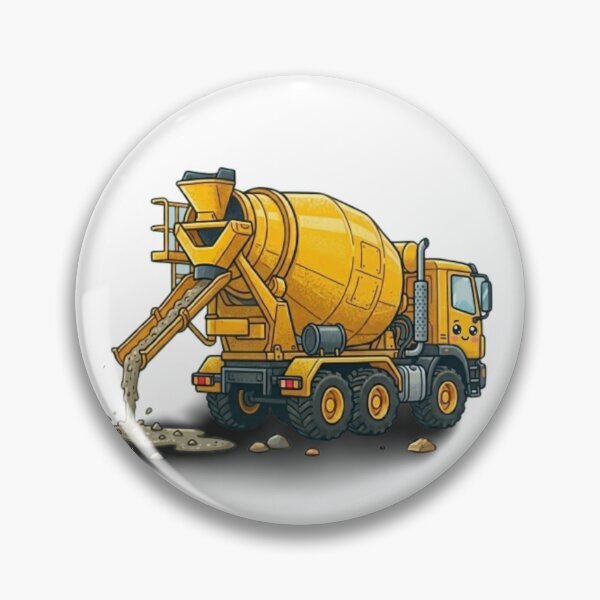 Item preview, Smiling Cartoon Concrete Mixer Mascot designed and sold by BoldConcept43.