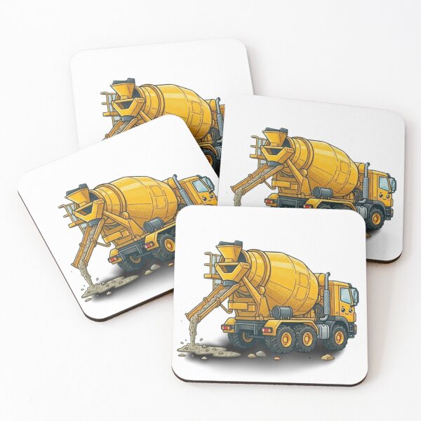 Item preview, Smiling Cartoon Concrete Mixer Mascot designed and sold by BoldConcept43.