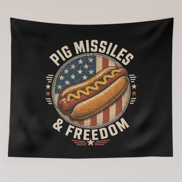 Item preview, Pig Missiles & Freedom Hot Dog American Patriotism BBQ Food Lover designed and sold by FormalDehyena.